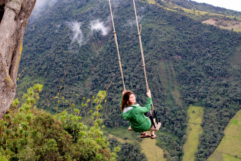 Swinging off the edge of the earth in Banos, Ecuador