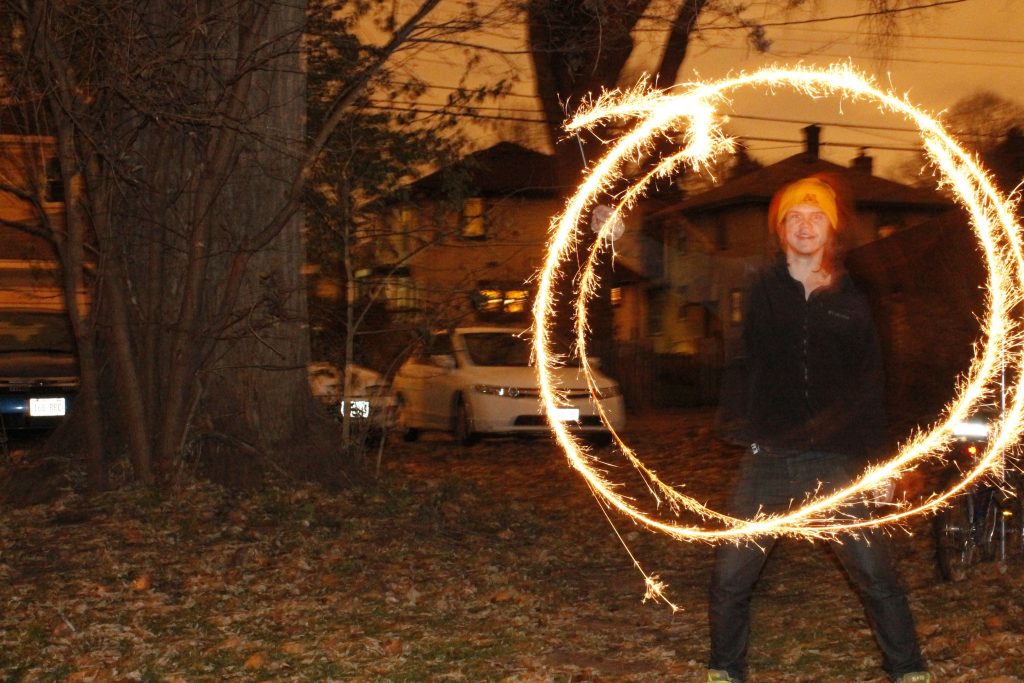 Some sparkler fun during sophomore winter